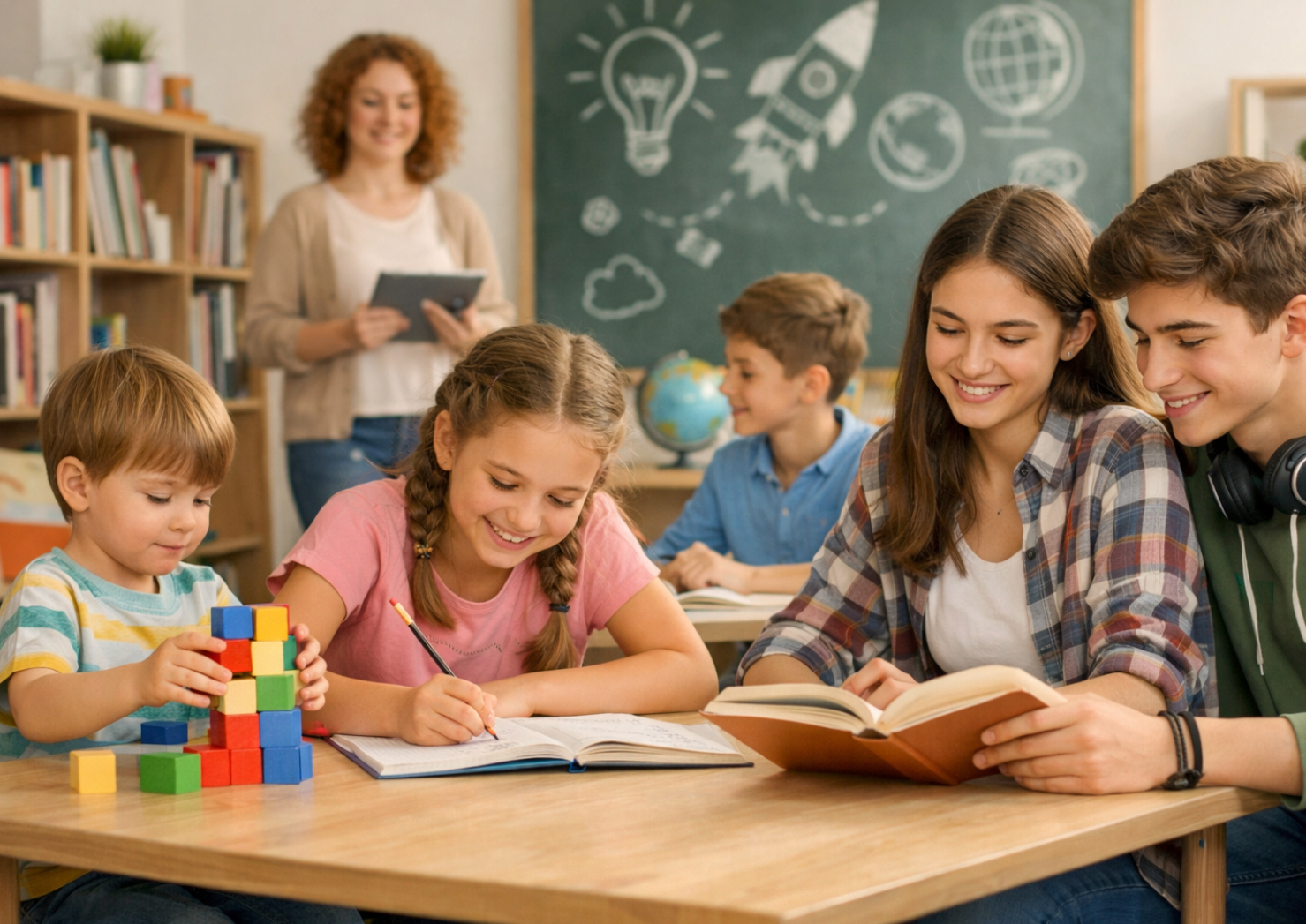 cervello infantile in sviluppo con elementi che rappresentano talento, musica, cantorelazione genitore‑bambino ed epigenetica.
